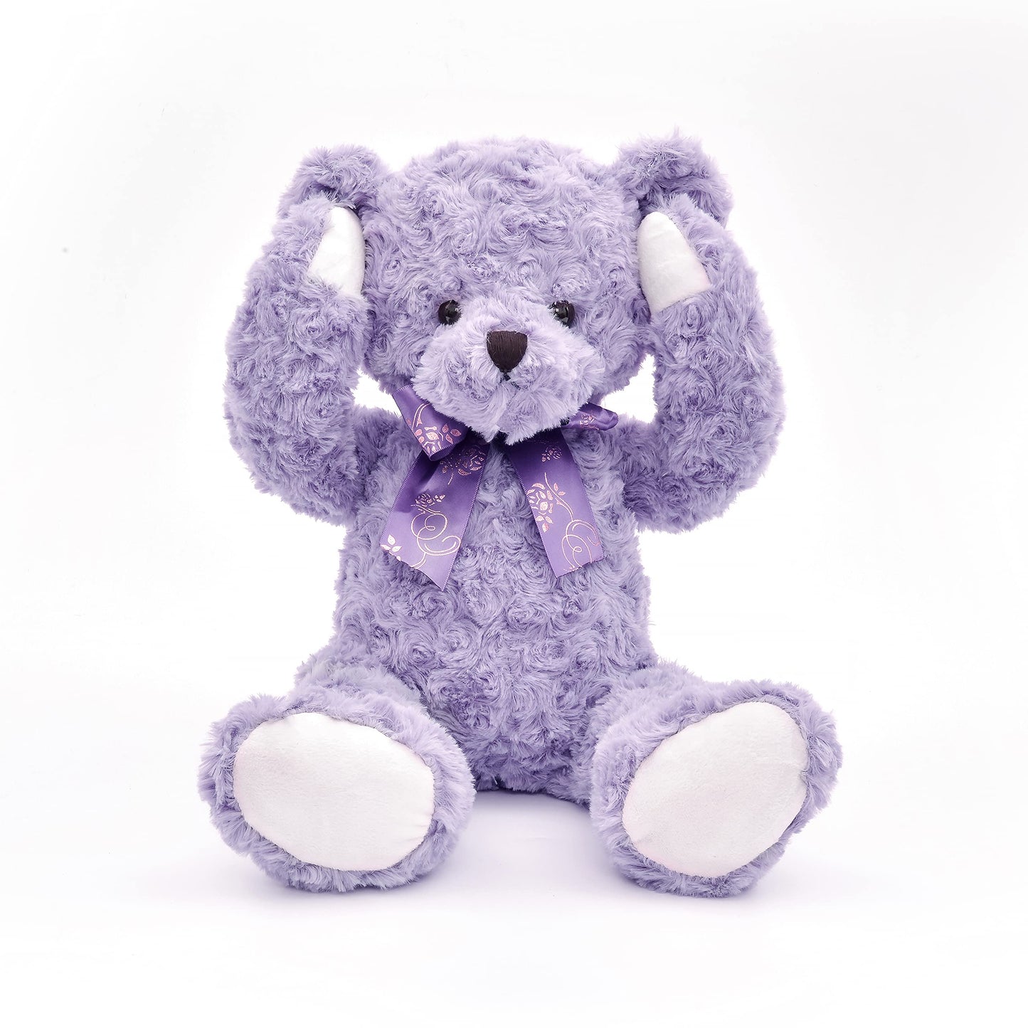 suepcuddly 20-Inch Posed Teddy Bear – Purple Plush Toy for Girls & Kids