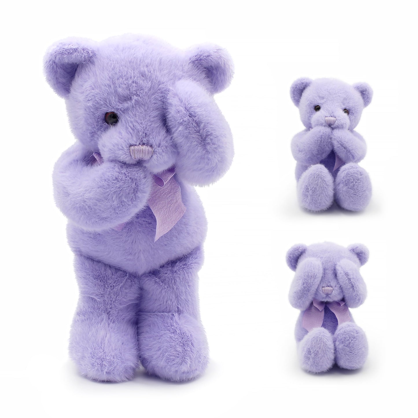suepcuddly Small Magnet Teddy Bear – 12-inch Purple Plush with Poseable Joints