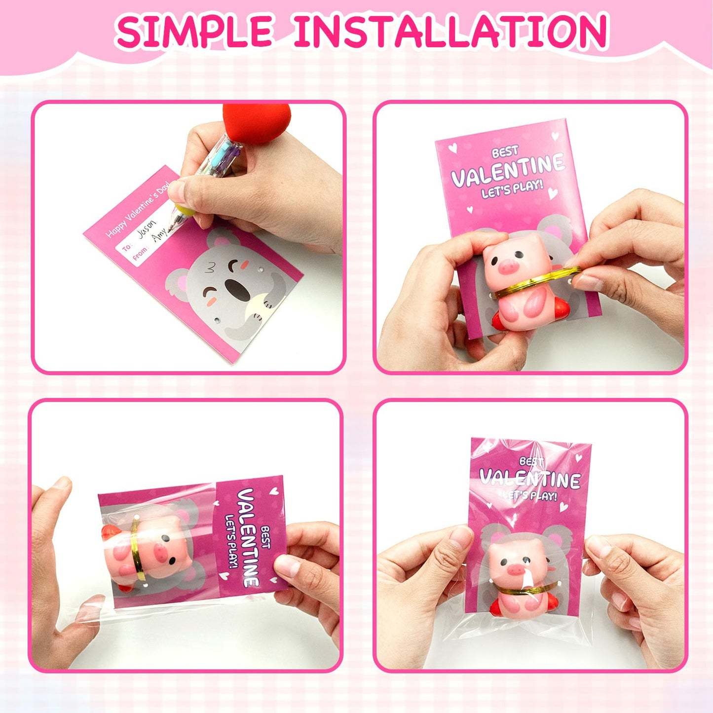Sufuplay 24-Pack Valentines Day Gifts for Kids | Slow Rising Toys & Cards