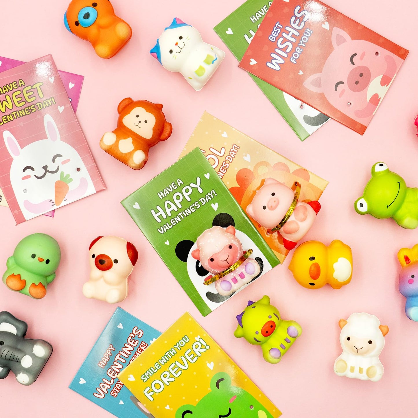 Sufuplay 24-Pack Valentines Day Gifts for Kids | Slow Rising Toys & Cards