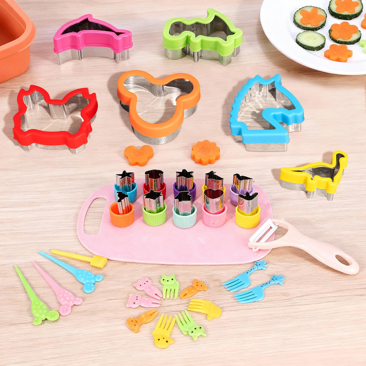 Suhctuptx Toddler Knife Set — Real Cooking Tools for Kids, Safe Kitchen Cutters & Cutting Board