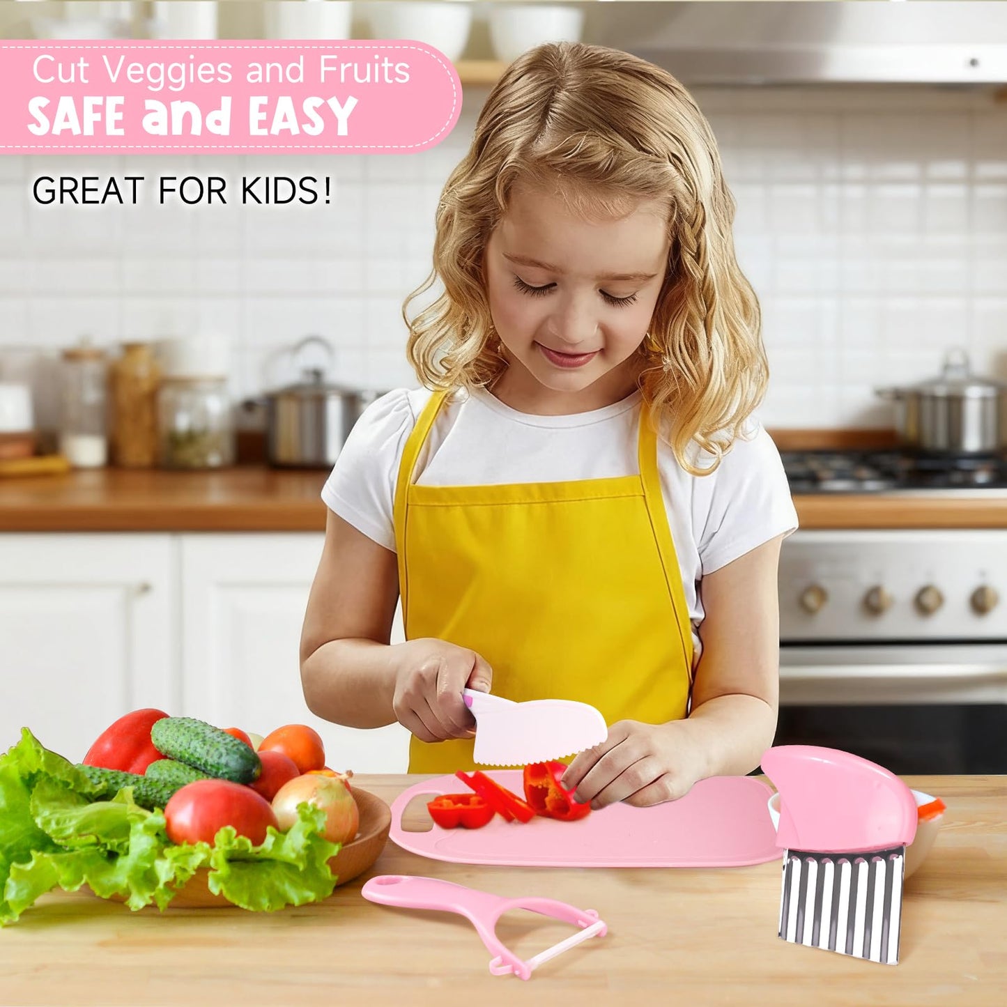28PCS Toddler Knife Set for Real Cooking | Suhctuptx Wooden Kids Kitchen Tools (Crocodile 16PCS)