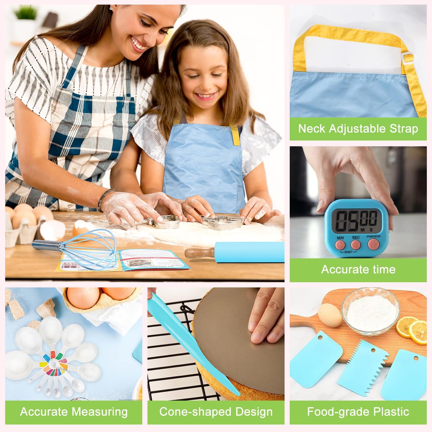 Suhctuptx 37PCS Kids Cooking Set – Real Kitchen Tools for Ages 3-8