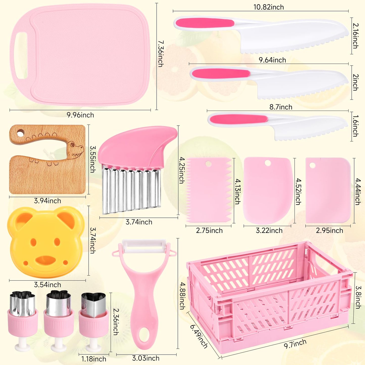 28PCS Toddler Knife Set for Real Cooking | Suhctuptx Wooden Kids Kitchen Tools (Crocodile 16PCS)