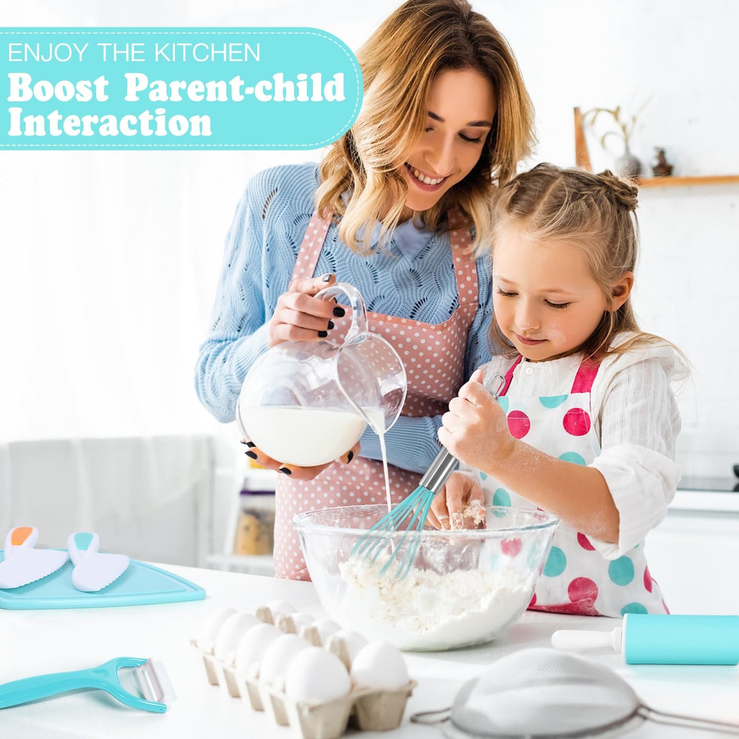 Suhctuptx Kids Cooking Sets Real — Safe Toddler Kitchen Tools with Storage Case and Cookbook