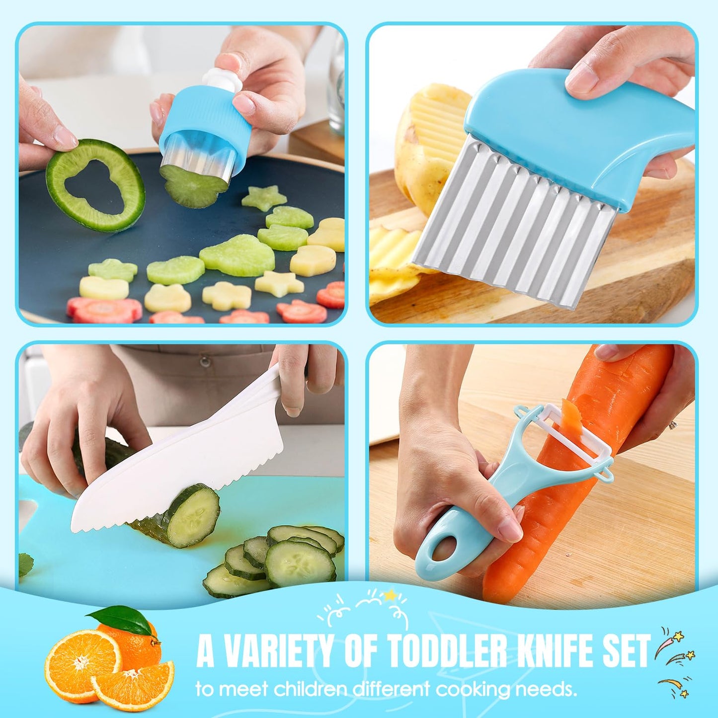 Suhctuptx 37PCS Kids Cooking Set – Real Kitchen Tools for Ages 3-8
