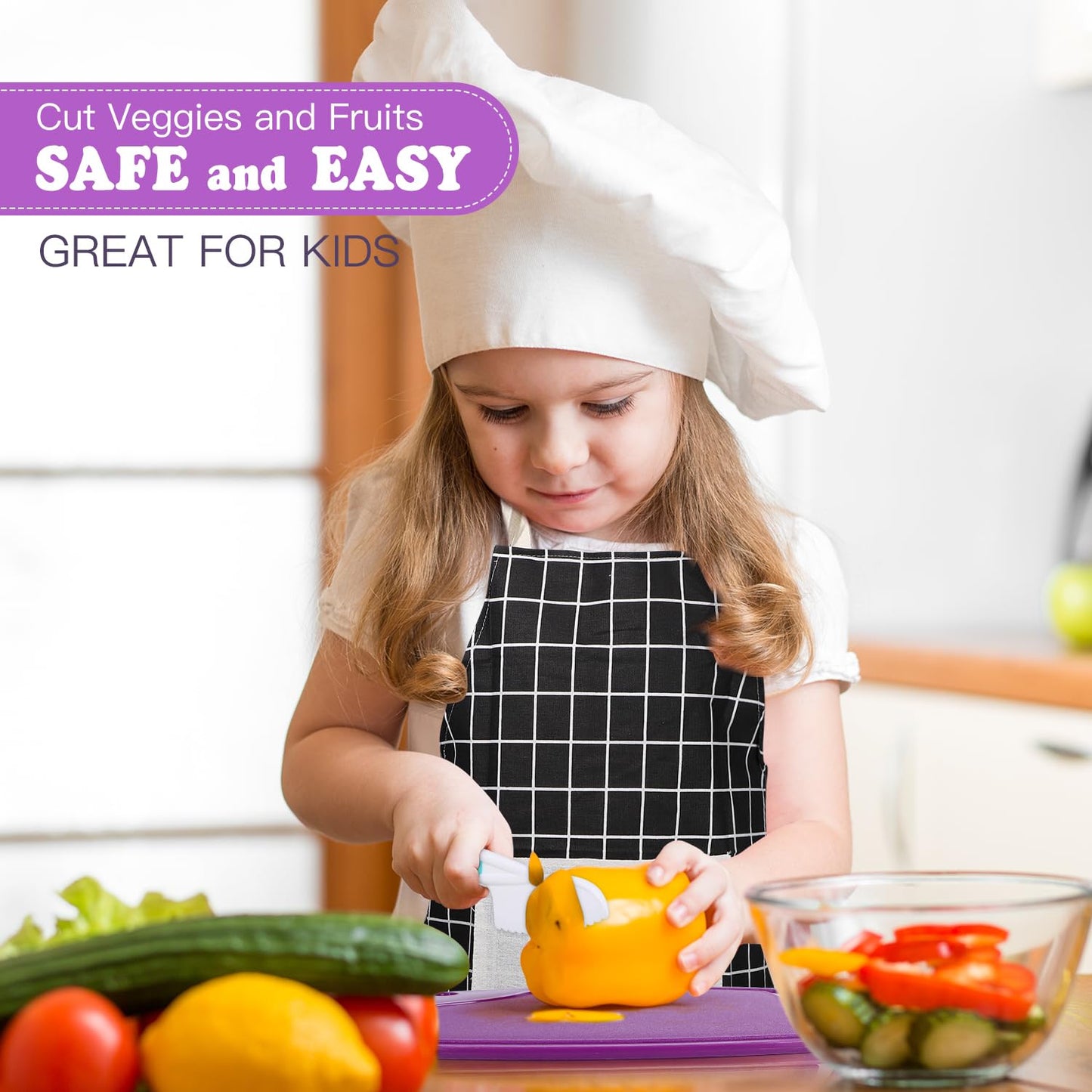 Suhctuptx Kids Cooking Set - Safe, Kid-Friendly Kitchen Tools with Storage Case (Ages 4+)