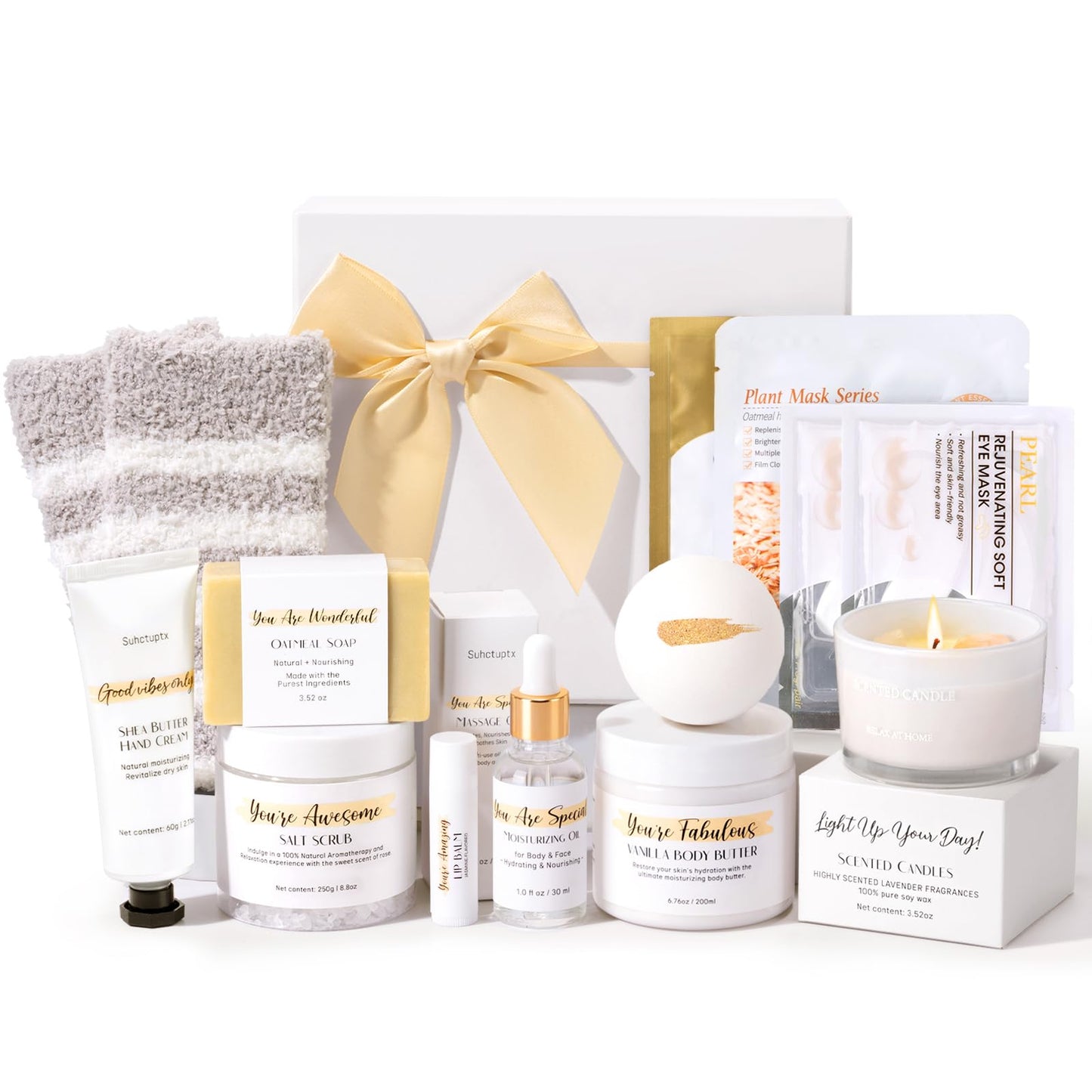 Suhctuptx 13-Piece Spa Gift Set for Women — Self-Care Bath Kit