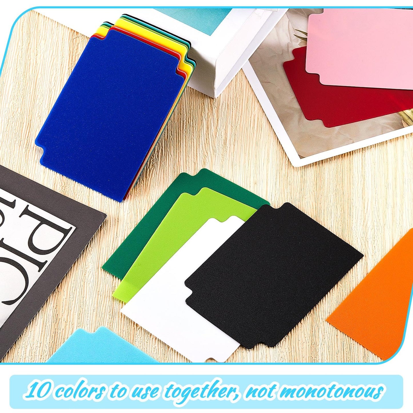 Suilung 50 Pcs Trading Card Dividers Multicolor Frosted Tabs 2.7 x 3.8 in