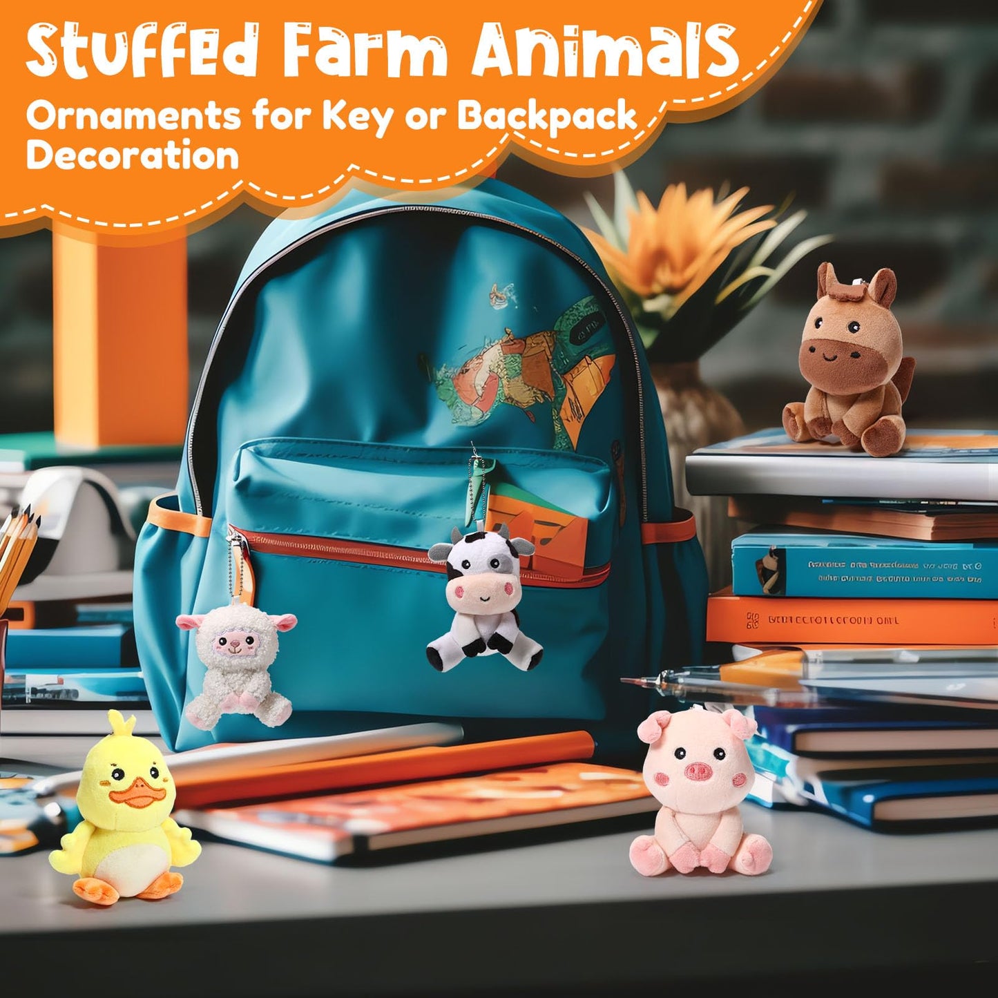 Suilung 12 Pcs Mini Farm Plush Animals – 4 Inch Farm Toys for Decor, Gifts & Classroom