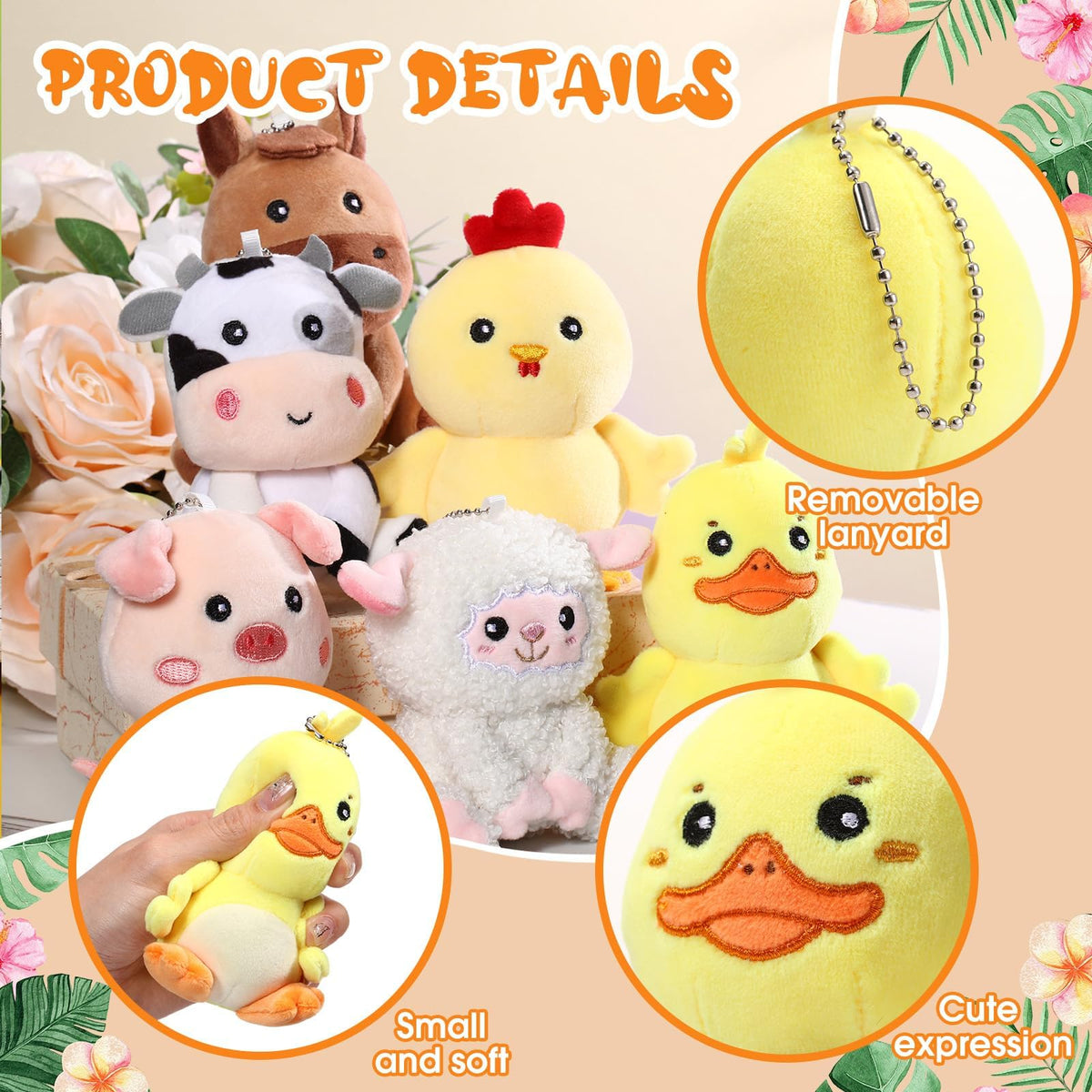 Suilung 12 Pcs Mini Farm Plush Animals – 4 Inch Farm Toys for Decor, Gifts & Classroom