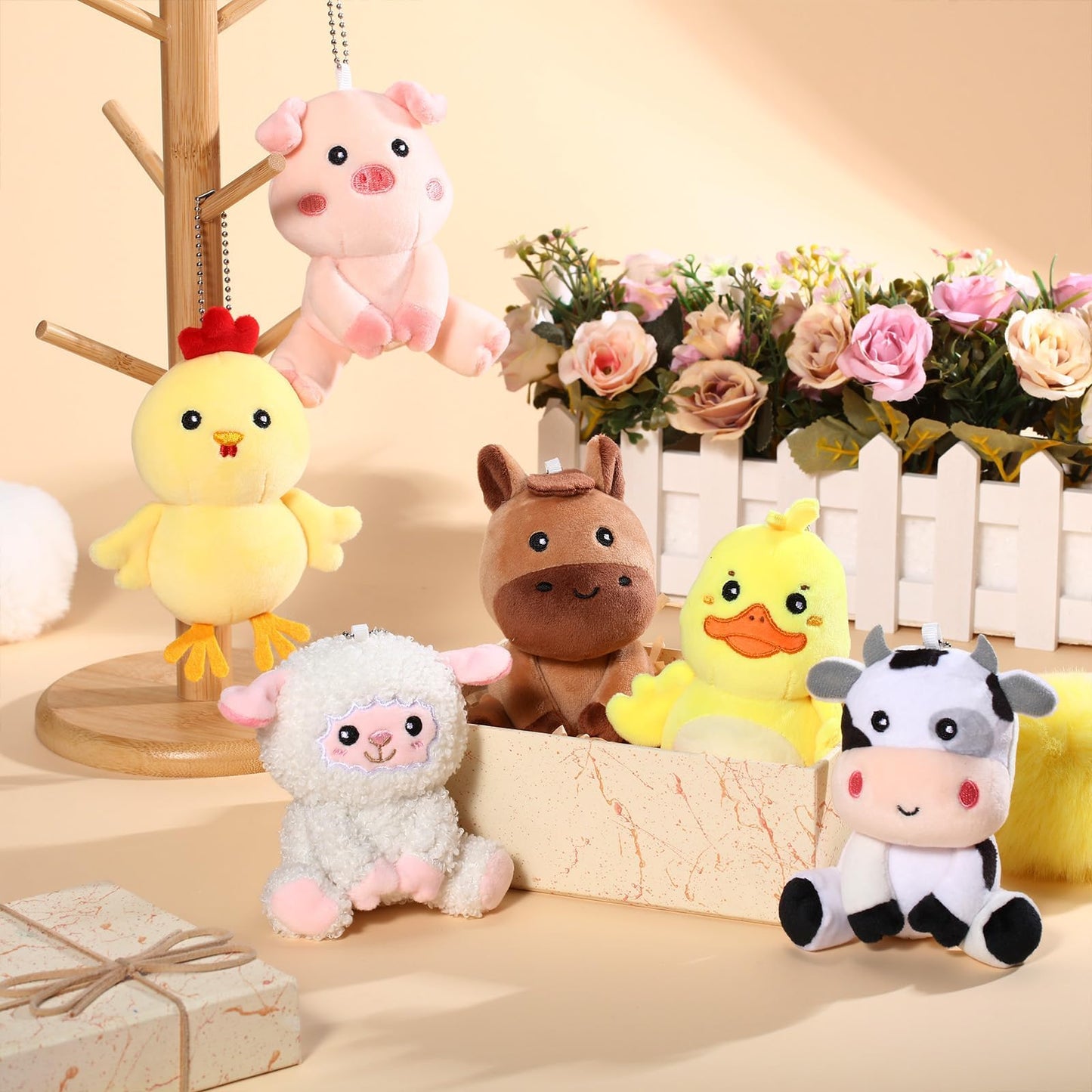 Suilung 12 Pcs Mini Farm Plush Animals – 4 Inch Farm Toys for Decor, Gifts & Classroom