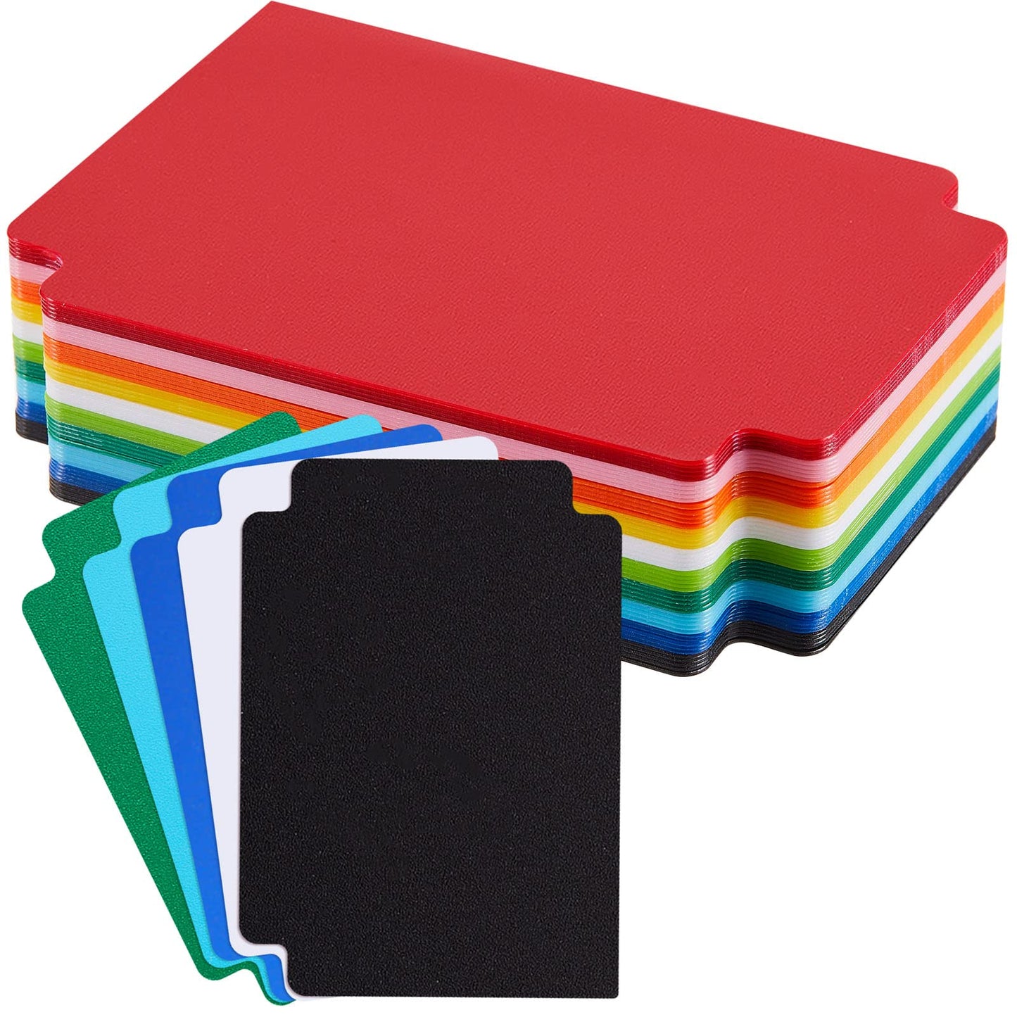 Suilung 50 Pcs Trading Card Dividers Multicolor Frosted Tabs 2.7 x 3.8 in
