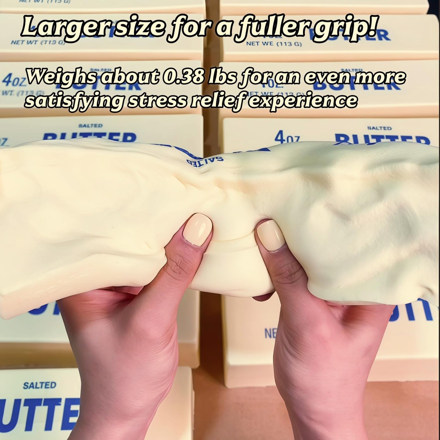 SUISUILE 9.5-Inch Giant Butter Squishy – 2-Pack Large Slow-Rise Squeeze Toys