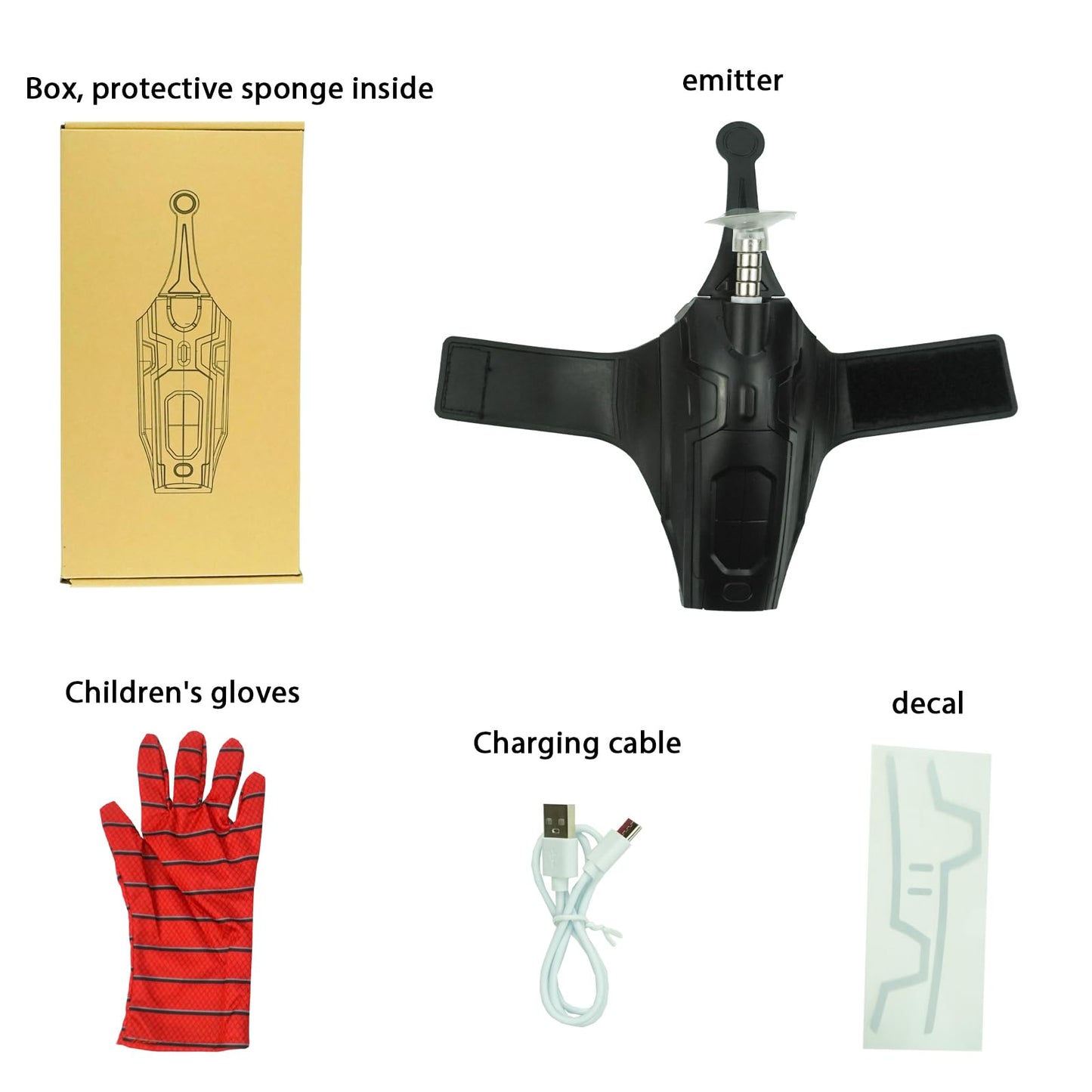 SUIZU Web Shooters 2.0 Spider Web Launcher – USB Charging, Rope Launch, Gloves Kit