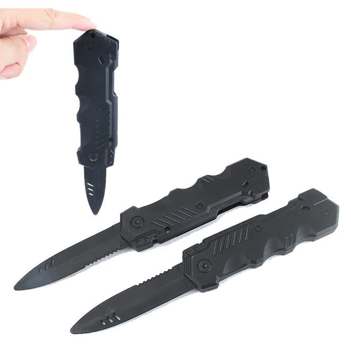 Sujosa 4pcs Retractable Fake Knife Prop — Safe Realism for Halloween, Pranks & Cosplay