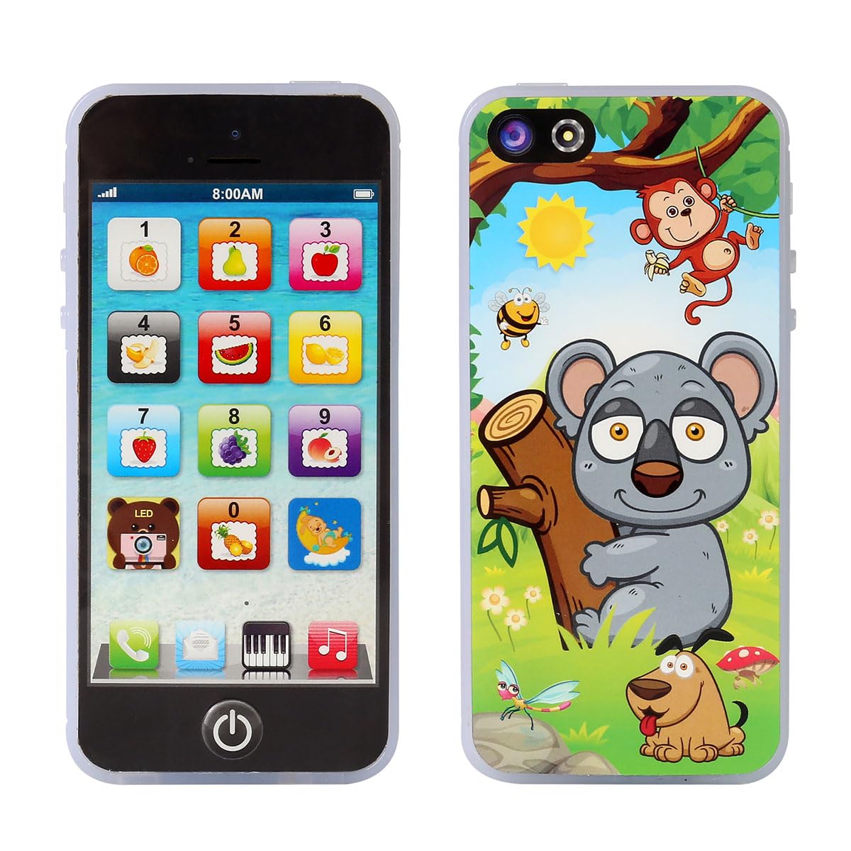 Sujosa Yphone – Pretend Smart Mobile Toy for Toddlers & Kids | Musical English Learning Gift (Black)