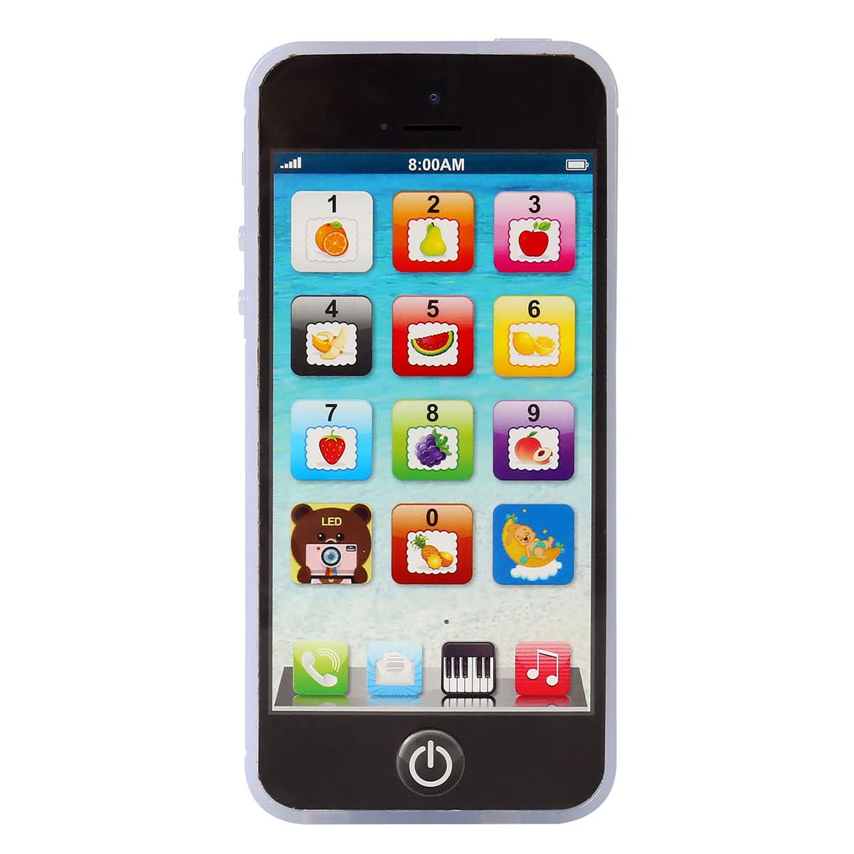 Sujosa Yphone – Pretend Smart Mobile Toy for Toddlers & Kids | Musical English Learning Gift (Black)
