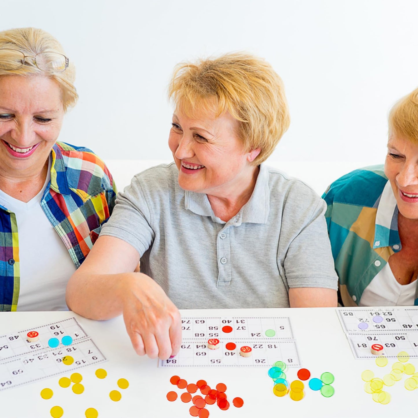 Sukh 500pcs Bingo Chips - Colorful Transparent Markers for Bingo & Classroom