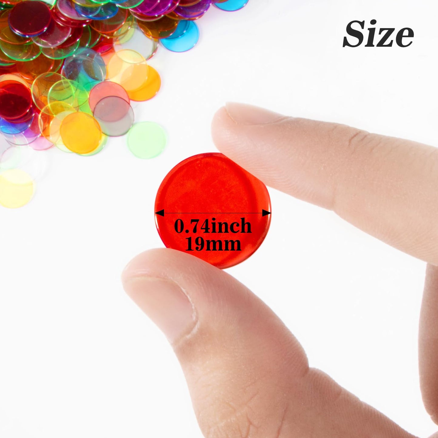 Sukh 500pcs Bingo Chips - Colorful Transparent Markers for Bingo & Classroom