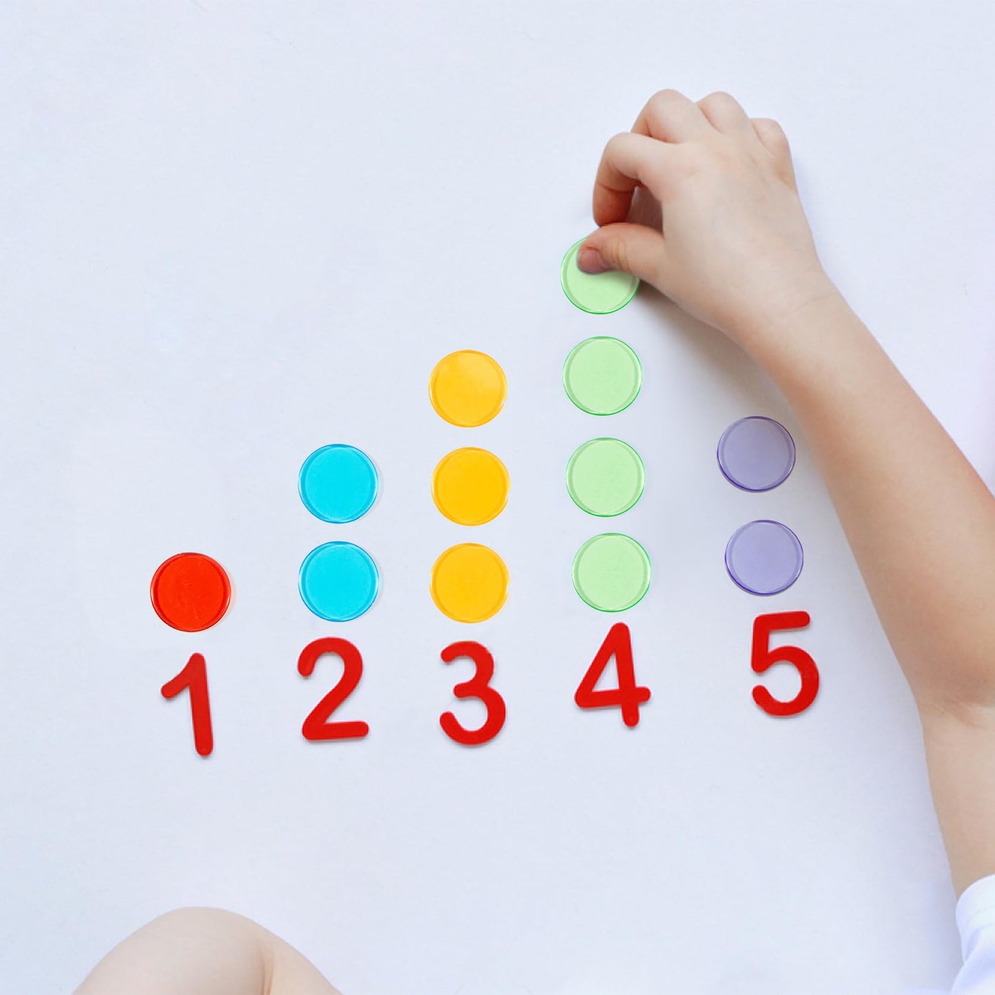 Sukh 500pcs Bingo Chips - Colorful Transparent Markers for Bingo & Classroom