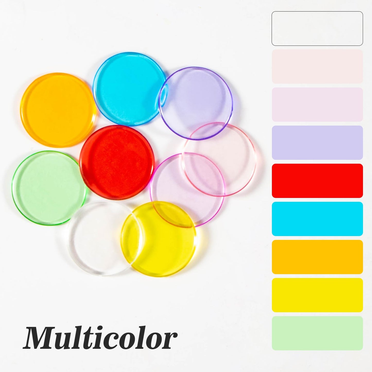 Sukh 500pcs Bingo Chips - Colorful Transparent Markers for Bingo & Classroom