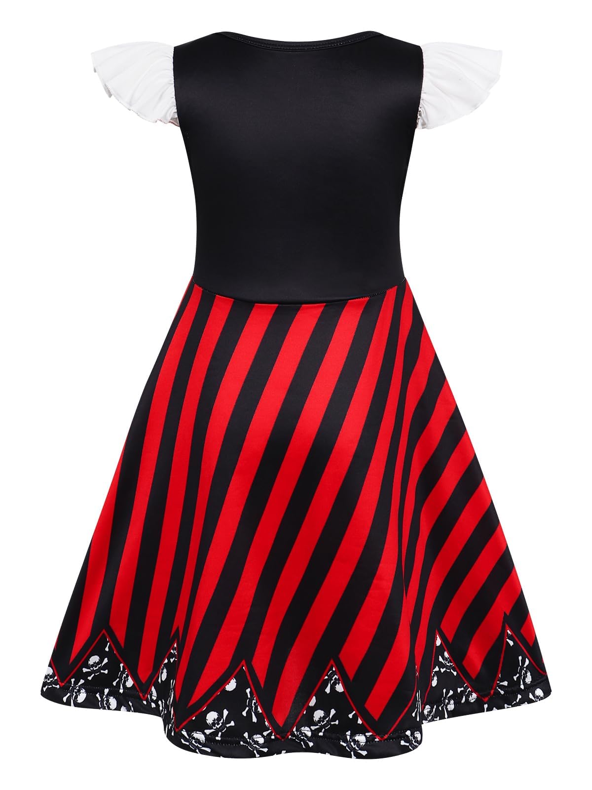 Sukyfecde Buccaneer Pirate Dress for Girls – Red Costume, Size 7-8