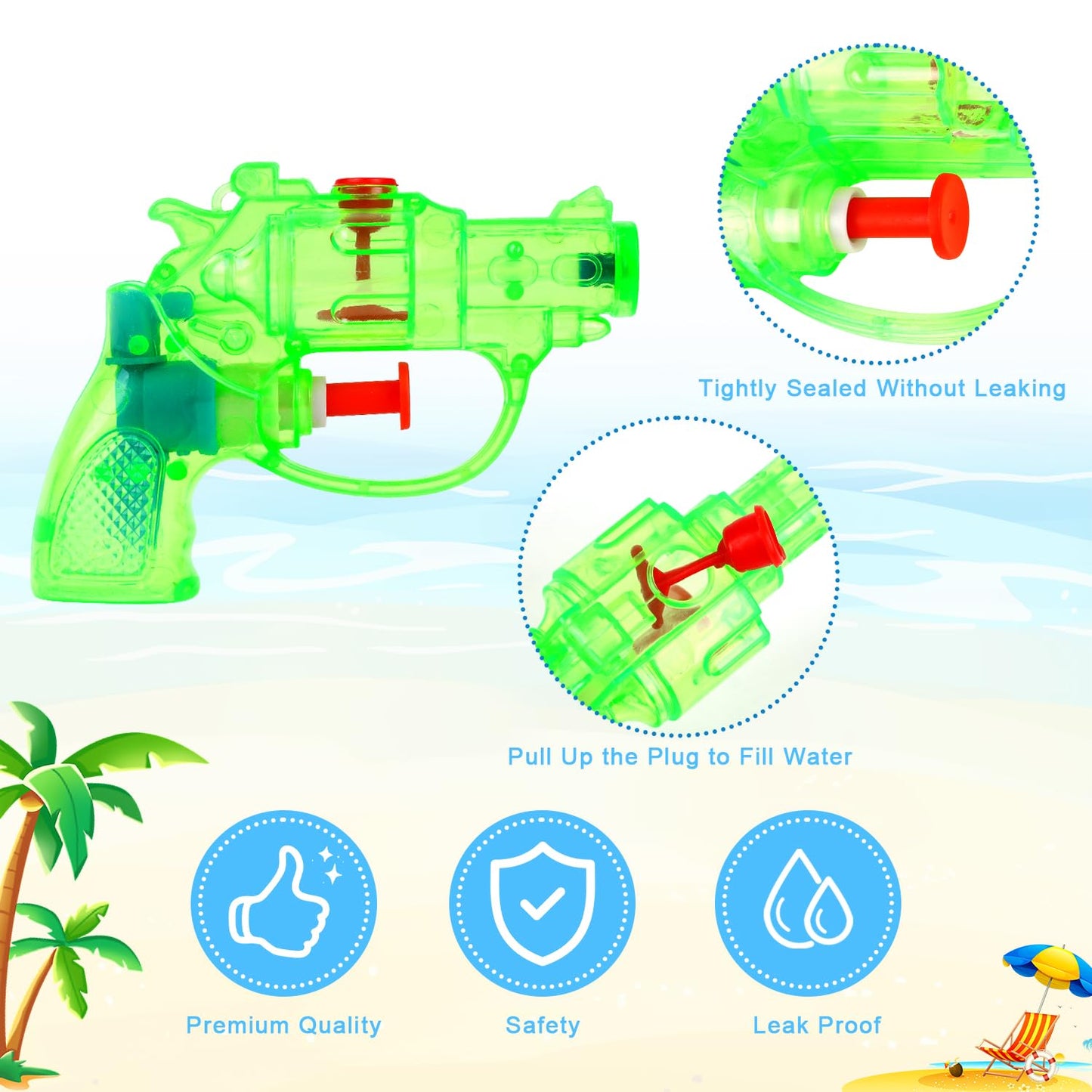 SULOLI 12 Pack Water Guns for Kids – Colorful Small Blasters for Pool, Beach & Outdoor Fun