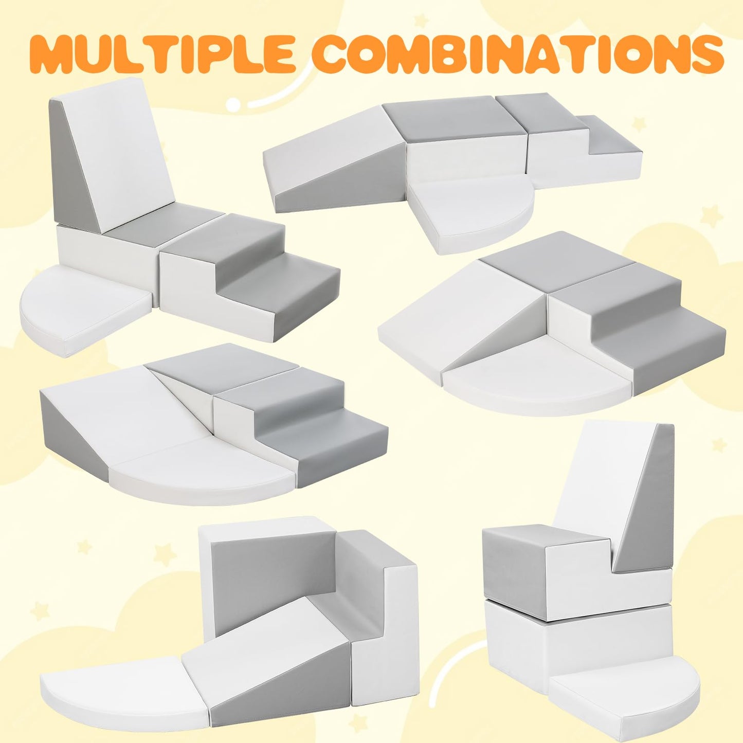Sumbababy Climbing Foam Blocks for Toddlers – Waterproof PU Leather Soft Climber, 4-Piece Set