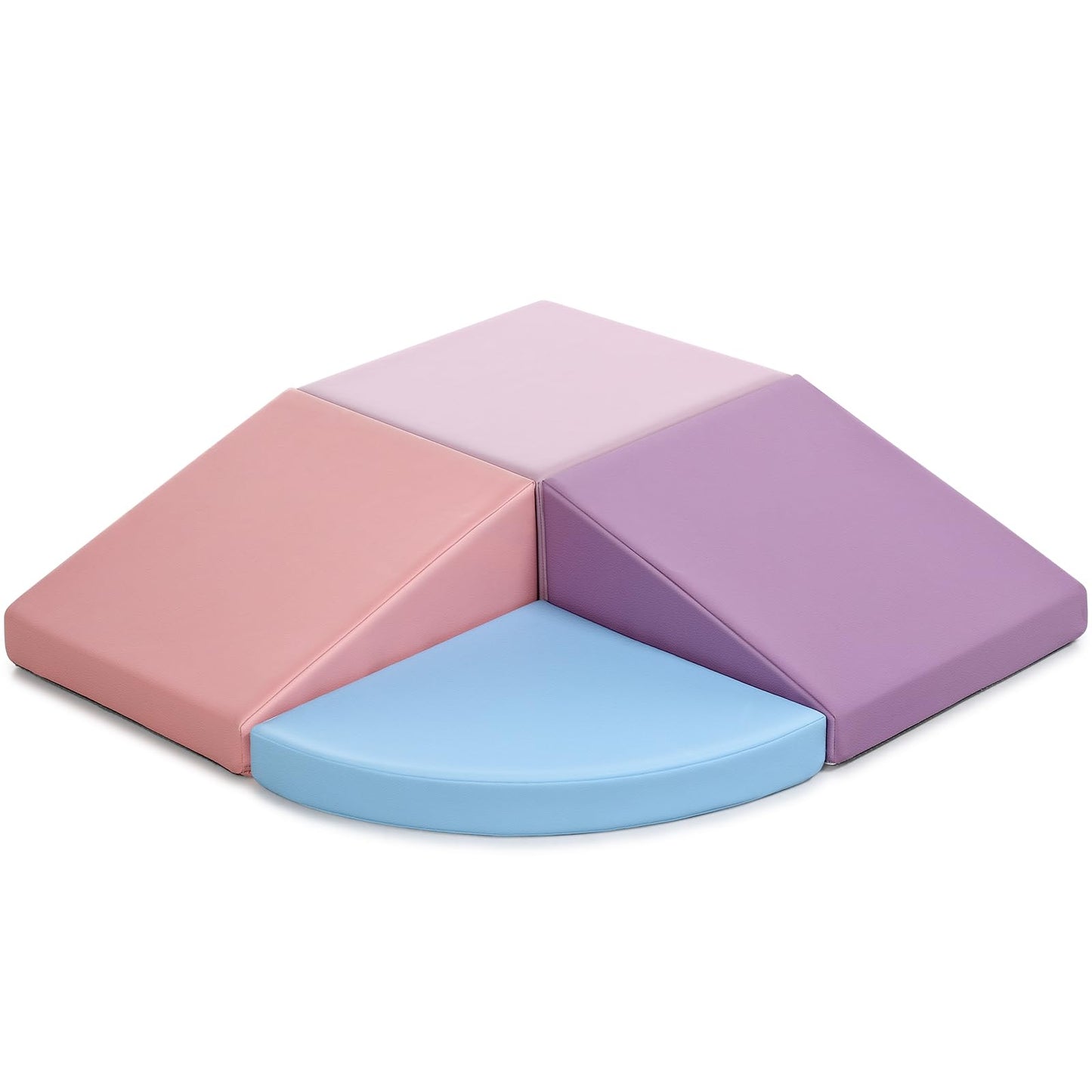 Sumbababy Climbing Foam Blocks for Toddlers | Indoor PU Leather Playset (Purple/Pink)