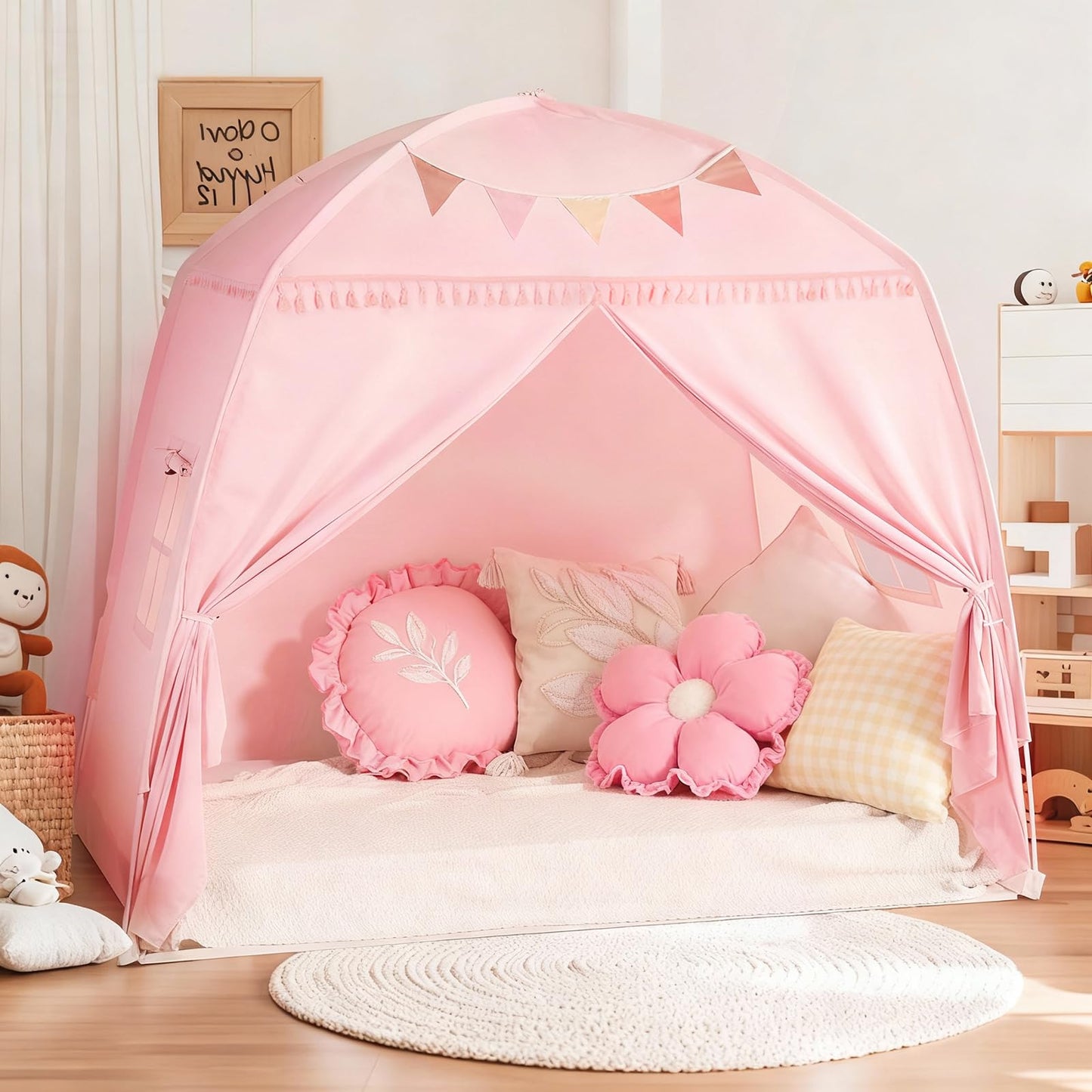 Sumbababy Large Teepee Tent with Star Lights – Indoor Kids Play Tent