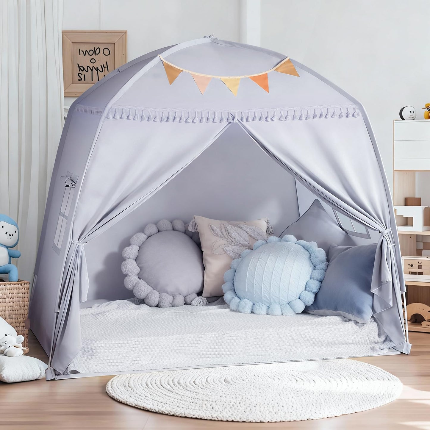 Sumbababy Large Teepee Tent for Kids with Star Lights | Indoor Play Tent for Boys & Girls