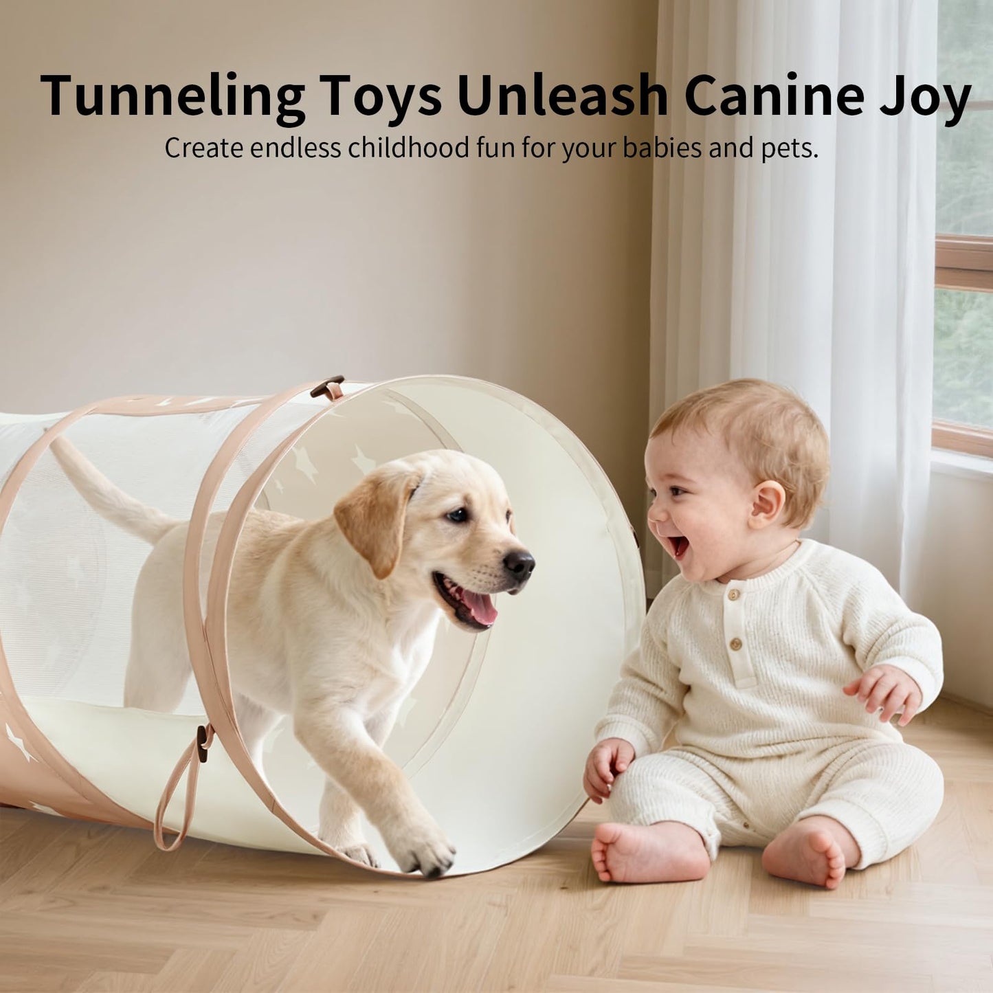 Sumbababy Tunnel Toys for Toddlers – Safe Soft Crawl Tunnels for Kids and Pets