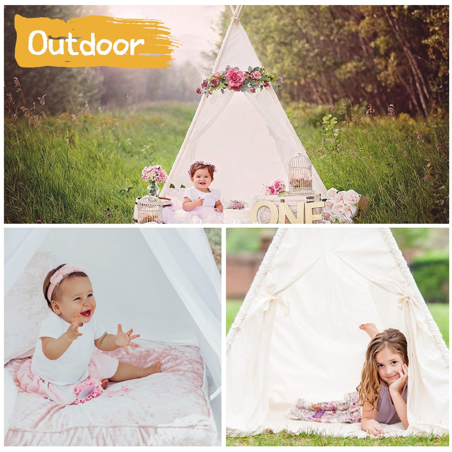 Sumerice Teepee Play Tent for Kids – Foldable Indoor/Outdoor Playhouse with Carry Case