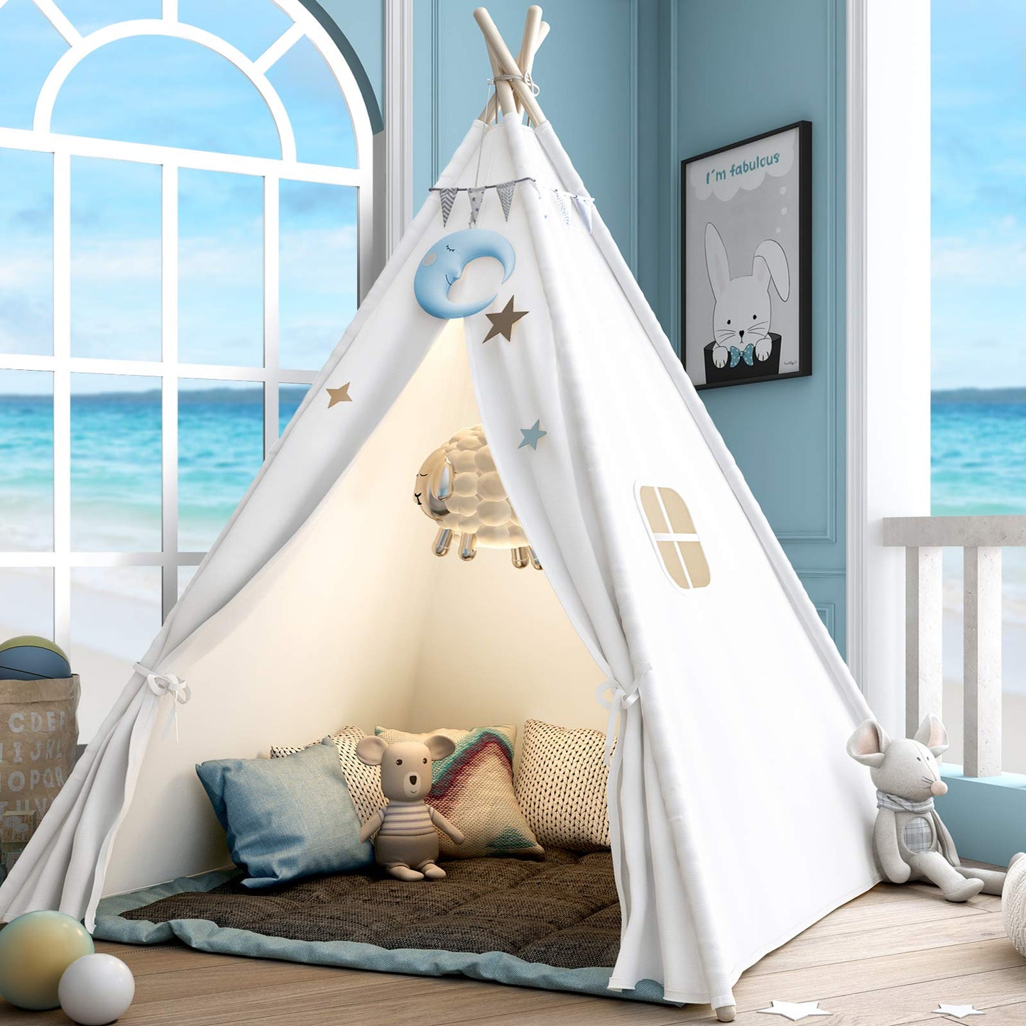Sumerice Teepee Play Tent for Kids – Foldable Indoor/Outdoor Playhouse with Carry Case