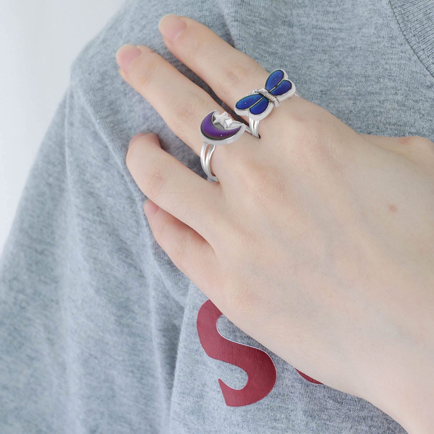 SUMERSHA 16Pcs Mood Rings - Adjustable Color-Changing Rings for Women | Party Favors