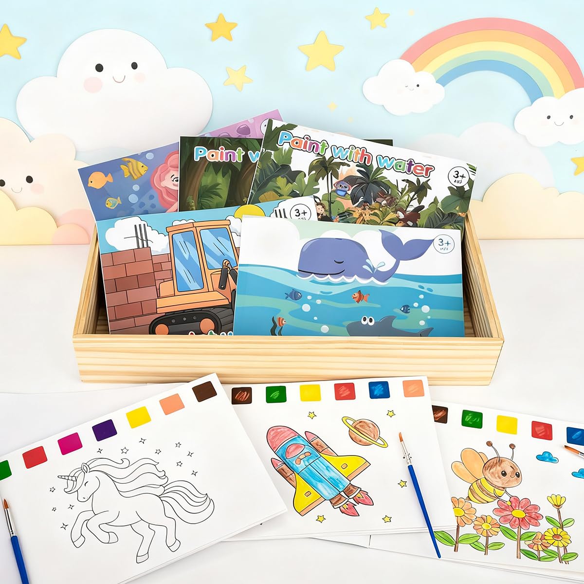 SUMERX 8-Pack Coloring Books for Kids – Watercolor Paint Sets & Party Favors