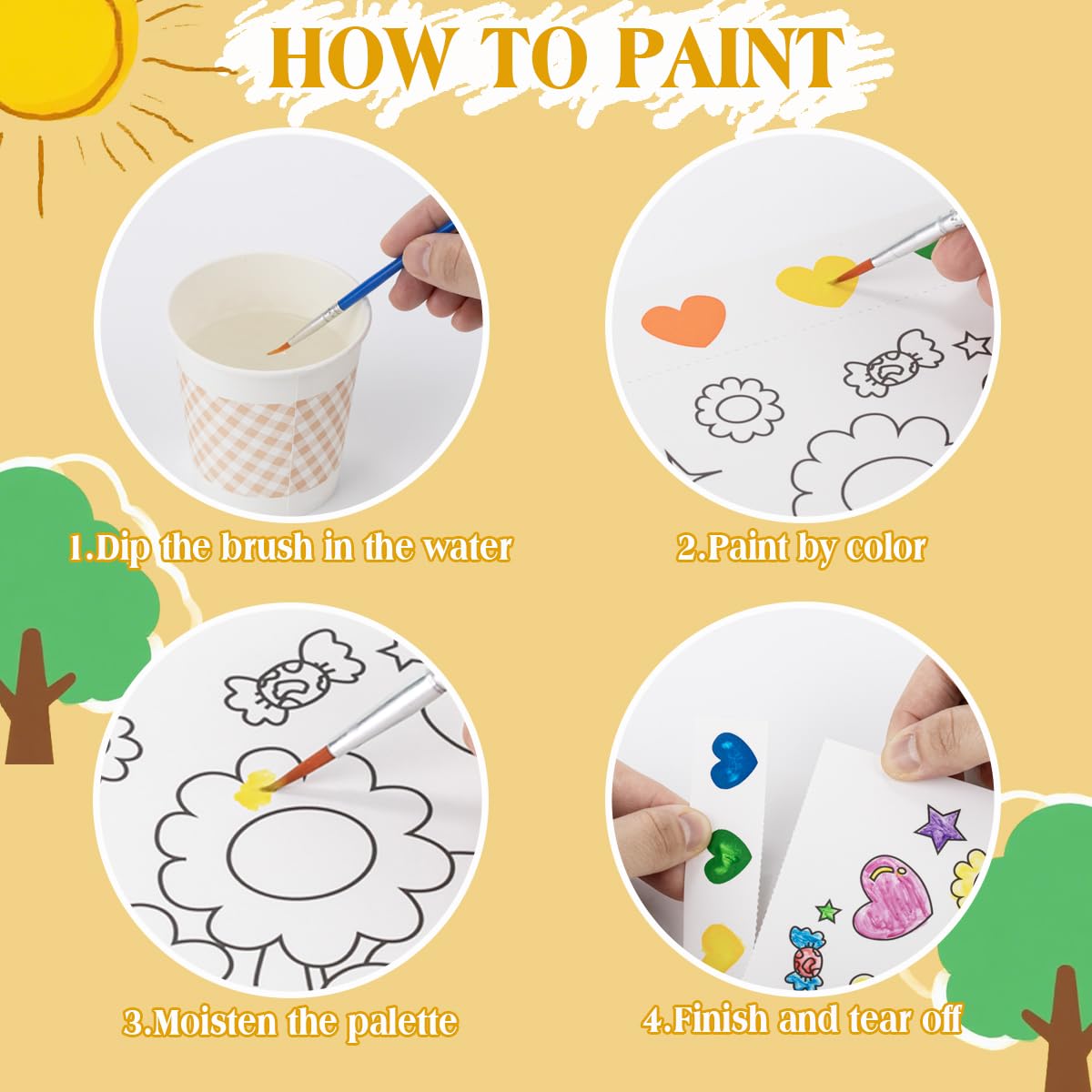 SUMERX 8-Pack Coloring Books for Kids – Watercolor Paint Sets & Party Favors