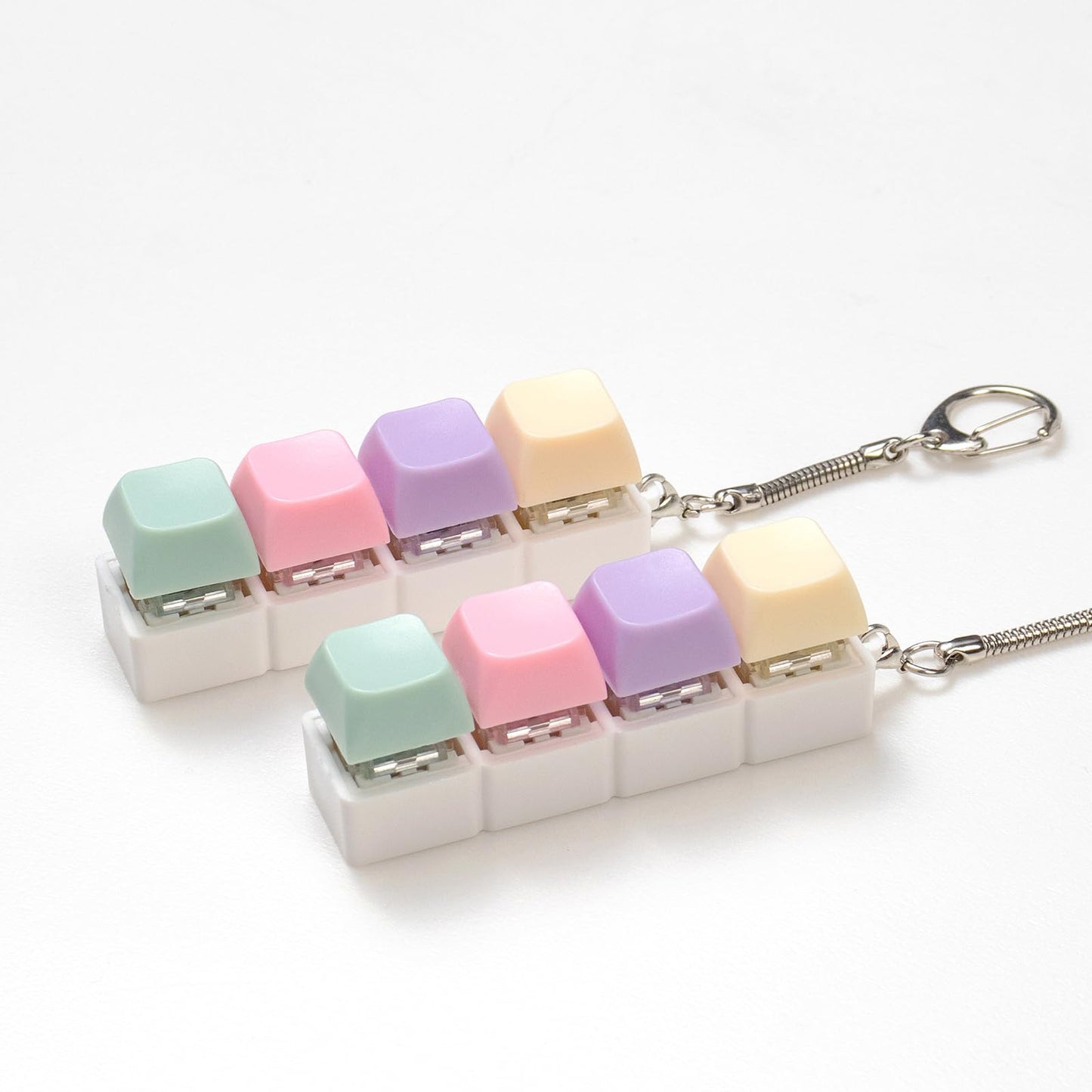 Sumgsn 2 Pcs Keyboard Clicker Fidget Toy – Loud 4-Key Stress Relief Keychain