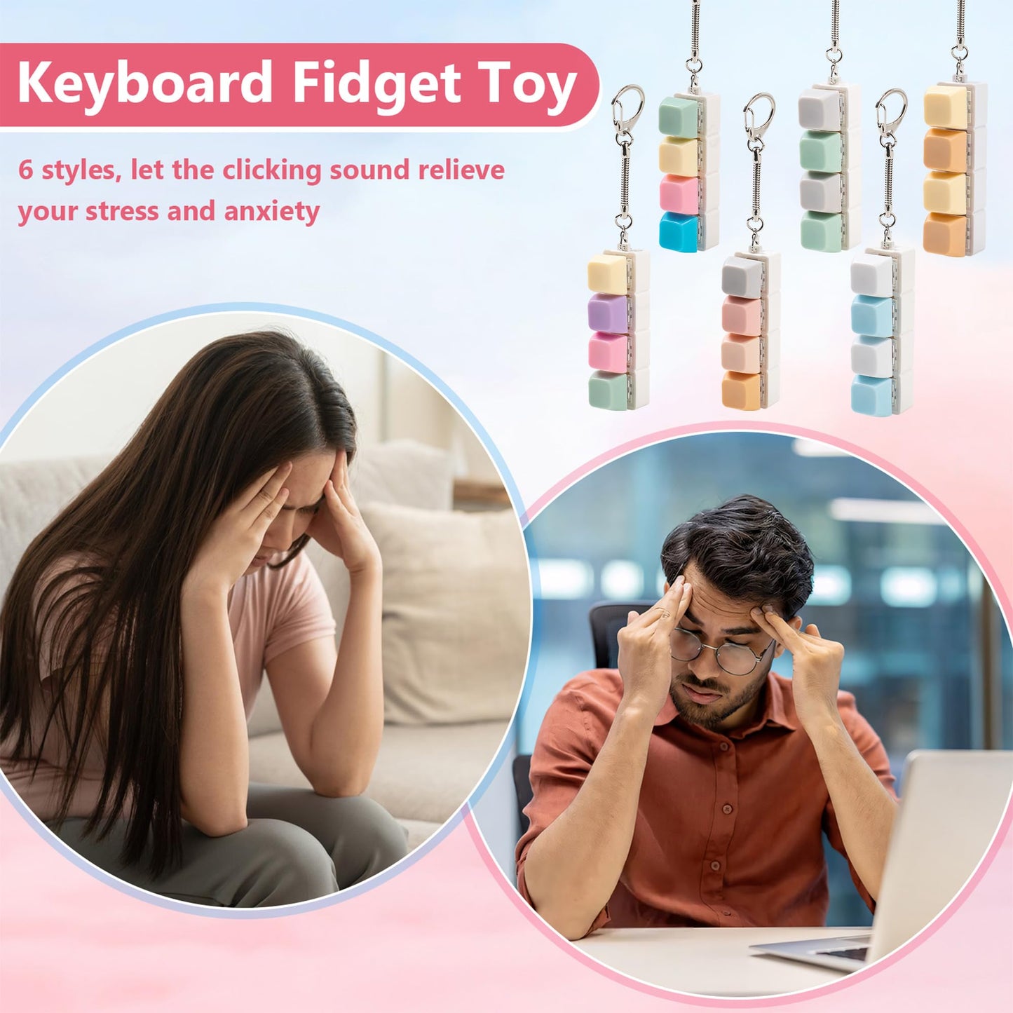 Sumgsn 2-Pack Green Keyboard Fidget Toy – 4-Key Clicker for Focus