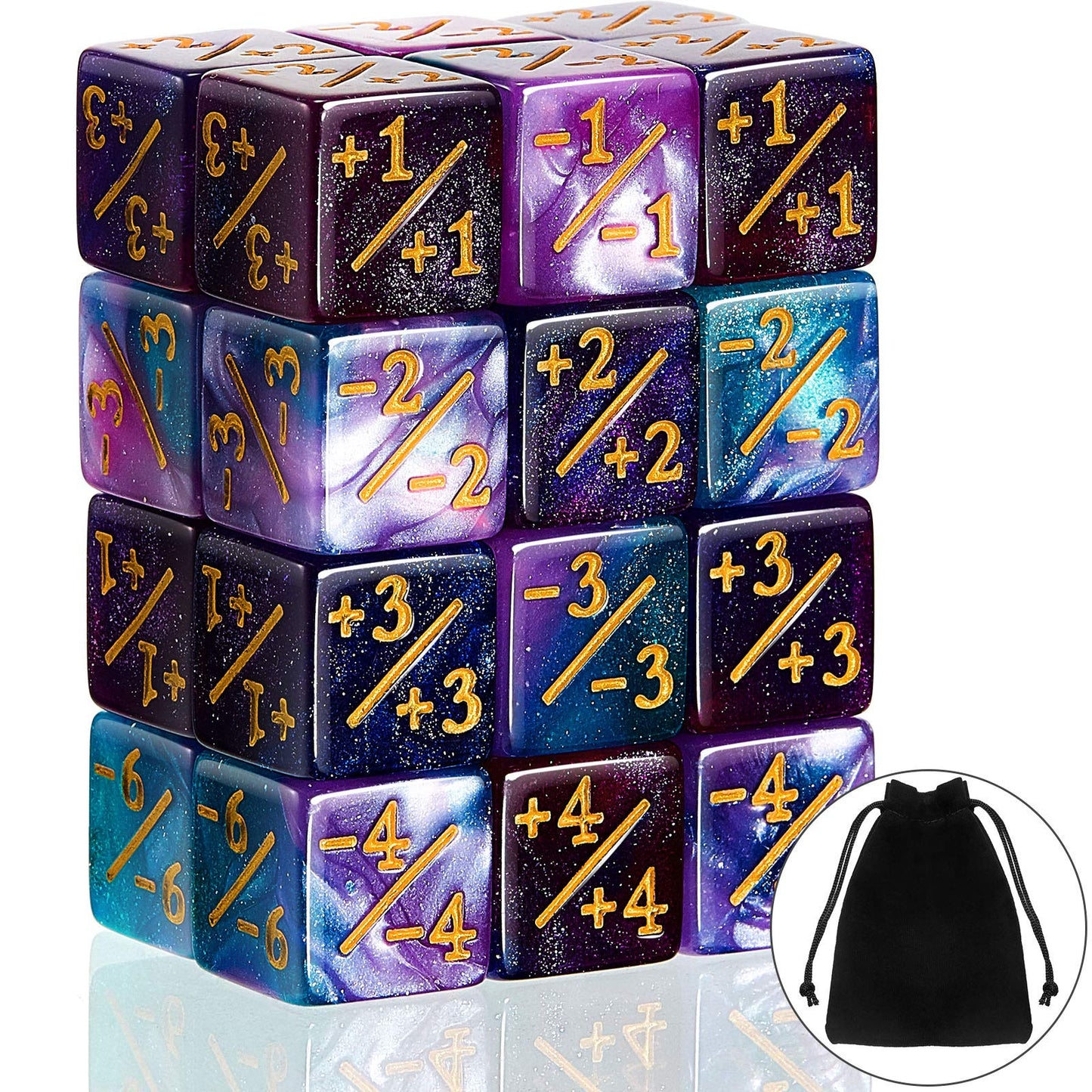 Sumind 24 Pcs Counter Dice - 1/+1 Buff Tokens for MTG CCG TCG Cards (Fresh Style)