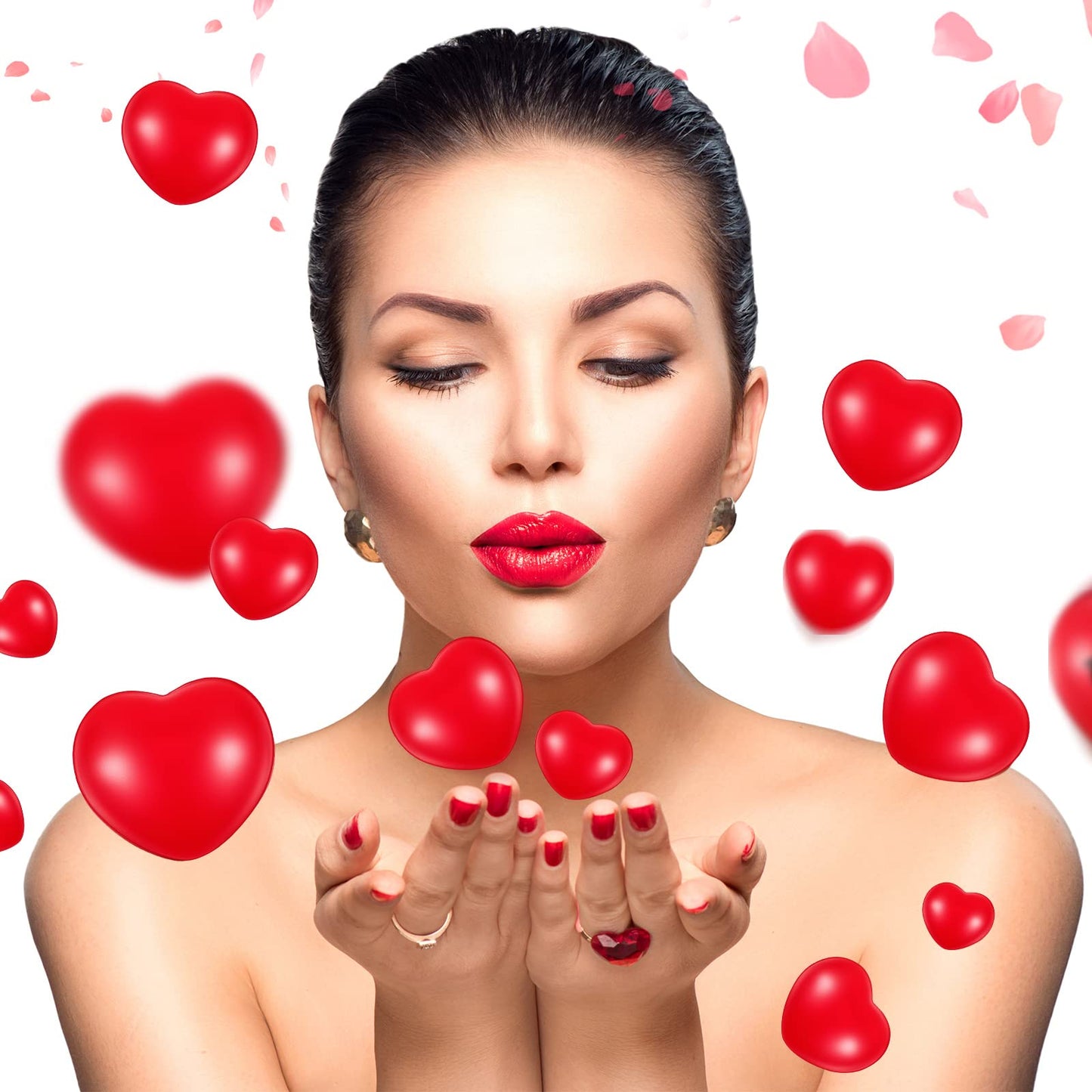 Sumind 36 Pcs Heart Stress Balls - 2.75-Inch Red PU Foam for Valentine's Day Party Favors
