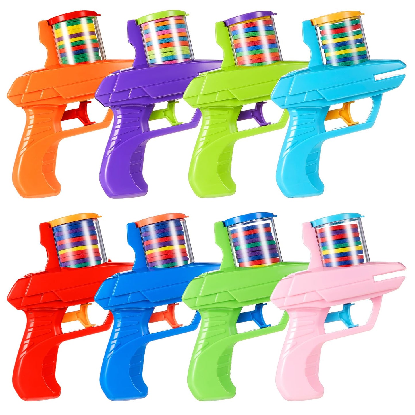Sumind 8 Pcs Foam Disc Shooter Zip Shot Blaster Set — Outdoor Family Fun