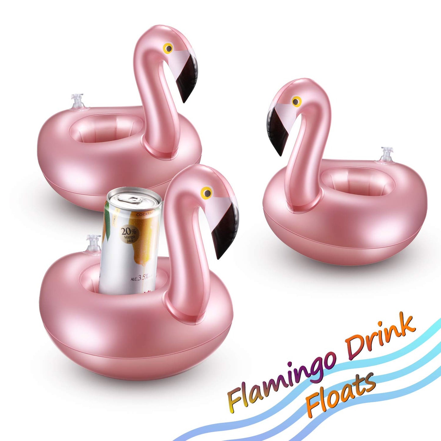 Sumind 12-Piece Flamingo Inflatable Drink Holders – Pool Cup Floats for Summer Parties
