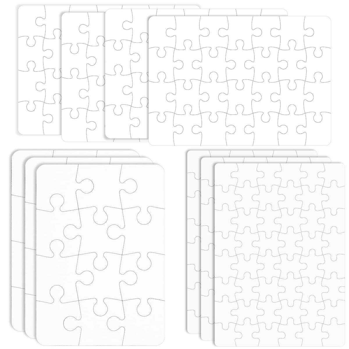 Sumind 10-Set Blank Sublimation Puzzle – DIY Rectangle Jigsaw Kit