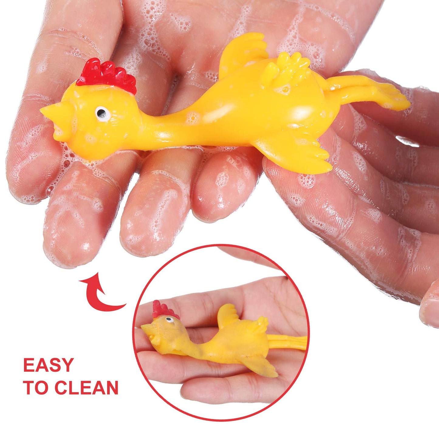 Sumind 16-Pack Finger Slingshot Rubber Chicken – Flying Chickens, Novelty Party Favors, Yellow