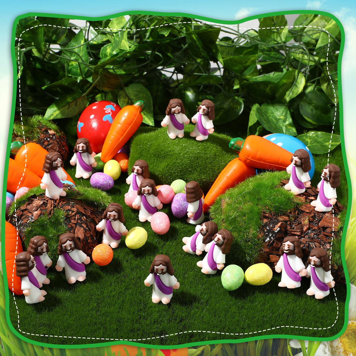 Sumind 100 Pcs Mini Jesus Figures – PVC Christian Figurines for Easter & Party Decor