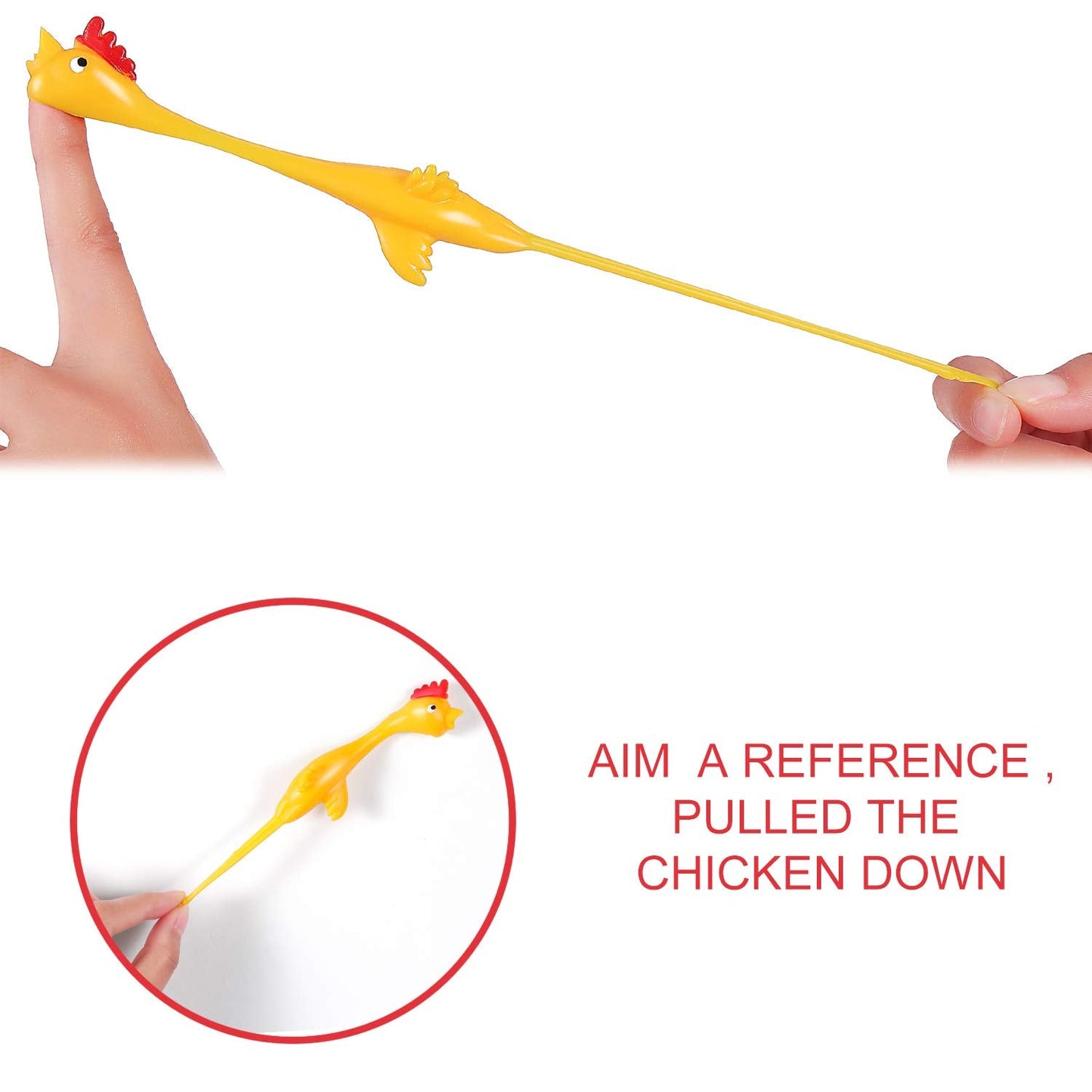 Sumind 16-Pack Finger Slingshot Rubber Chicken – Flying Chickens, Novelty Party Favors, Yellow