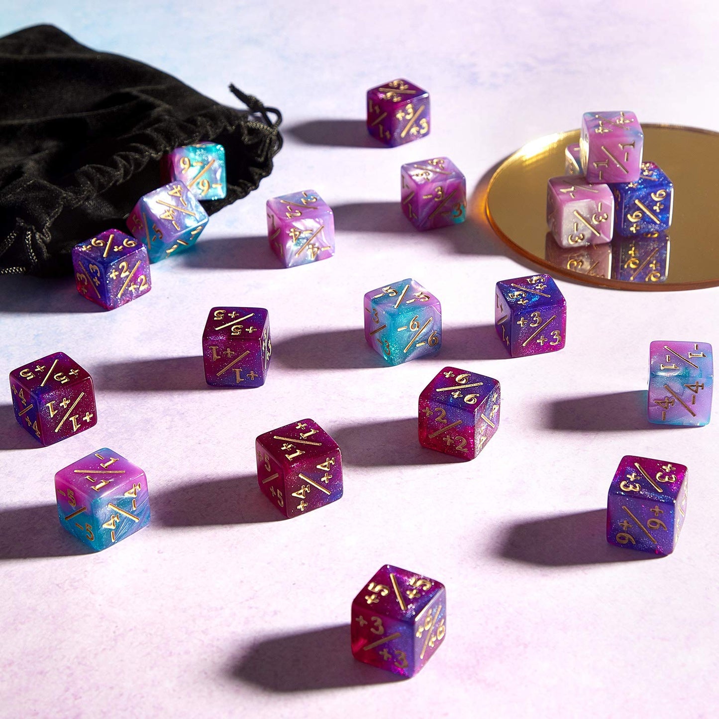 Sumind 24 Pcs Counter Dice - 1/+1 Buff Tokens for MTG CCG TCG Cards (Fresh Style)