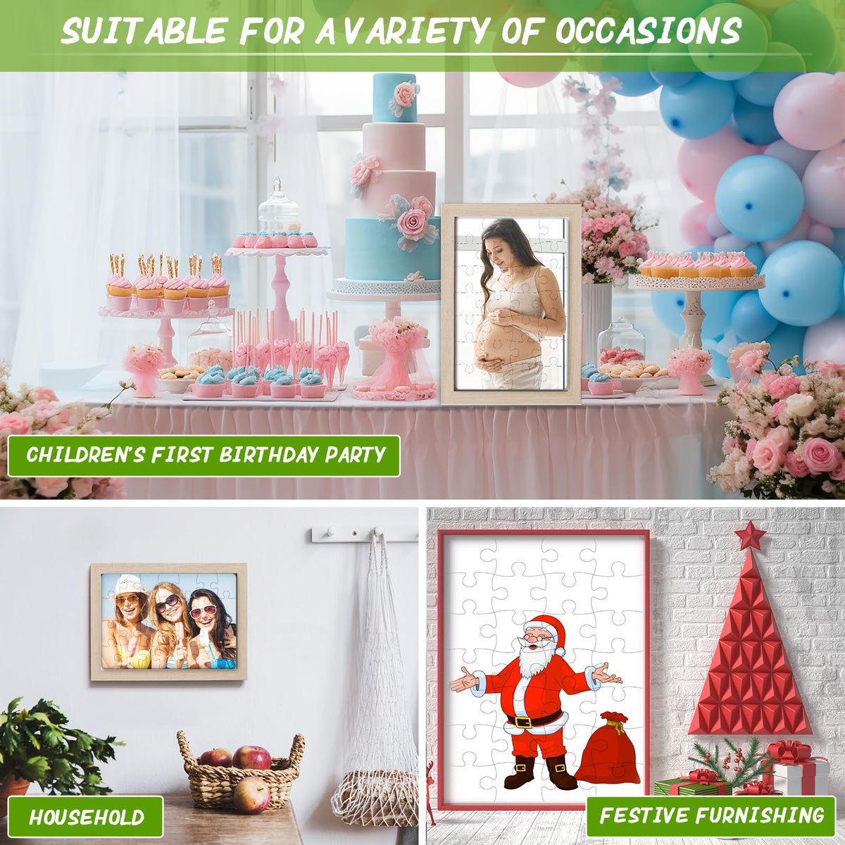 Sumind 10 Sets Blank Sublimation Puzzles – DIY Rectangle 7.5 x 5.1 in, Heat Transfer Gift Set (A5-28 Rectangle)